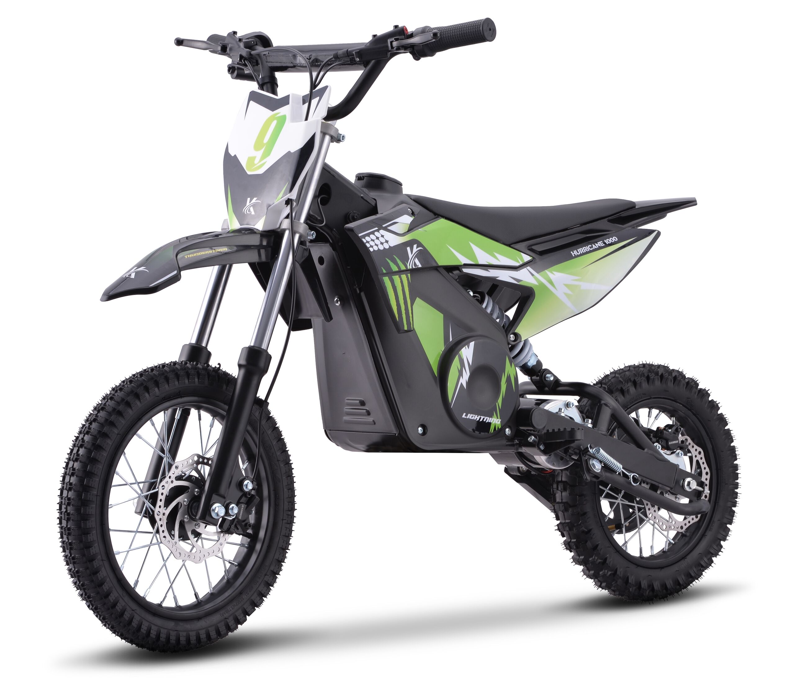 36V Elektro Kinder Moto Cross Dirt Bike HURRICANE 1000W grün