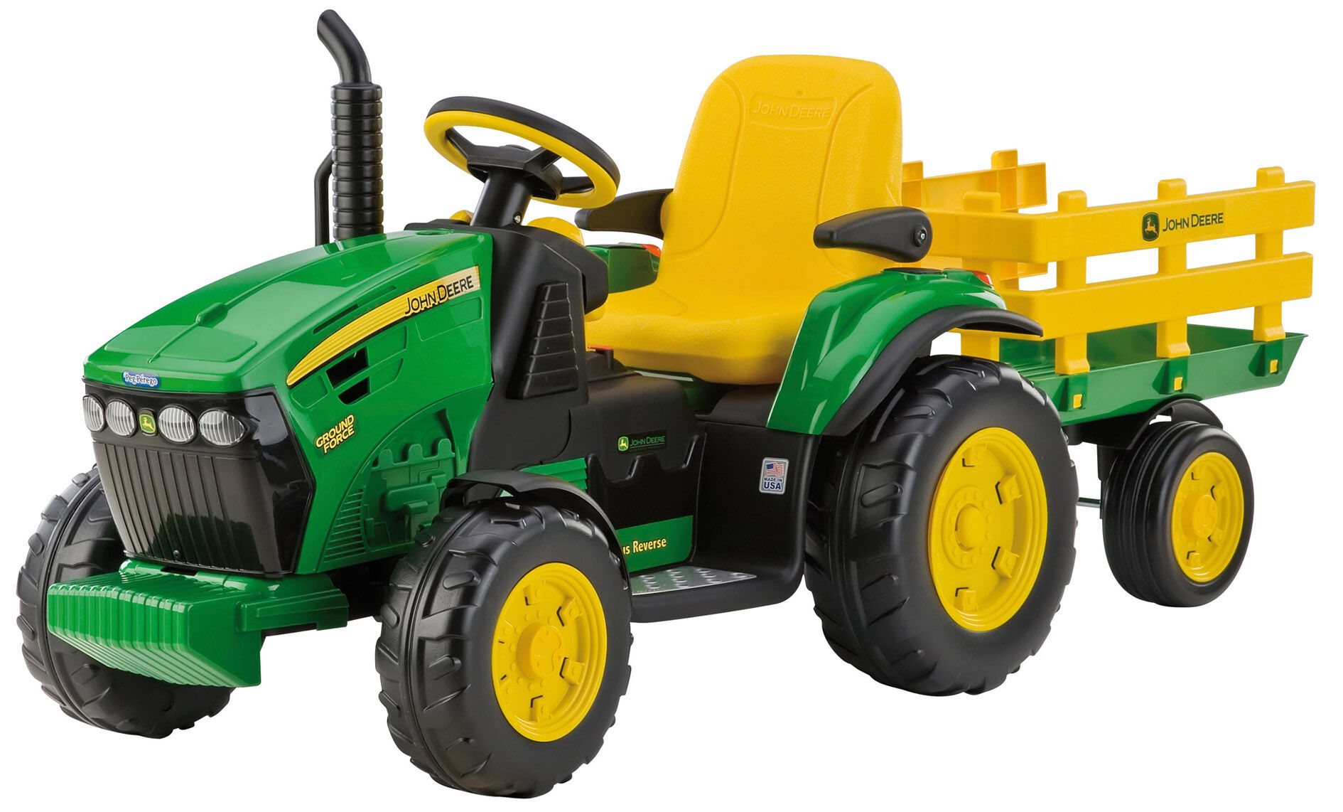 12V PEG PEREGO John Deere Ground Force Elektro Kindertraktor mit Lithiumbatterie