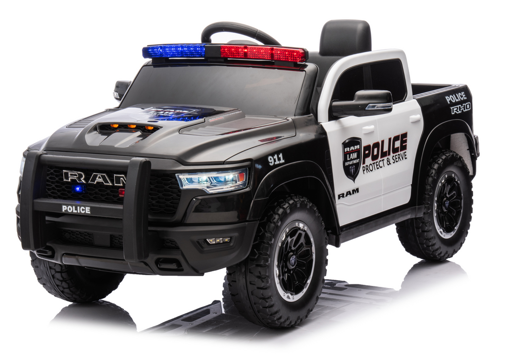 12V DODGE RAM Polizei Kinder Elektro Auto Allrad