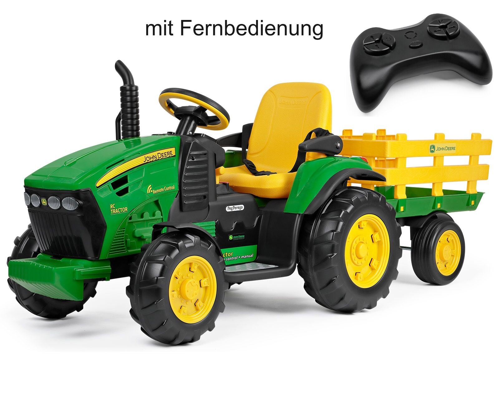 12V PEG PEREGO John Deere Ground Force Elektro Kindertraktor mit Fernbedienung und Lithiumbatterie