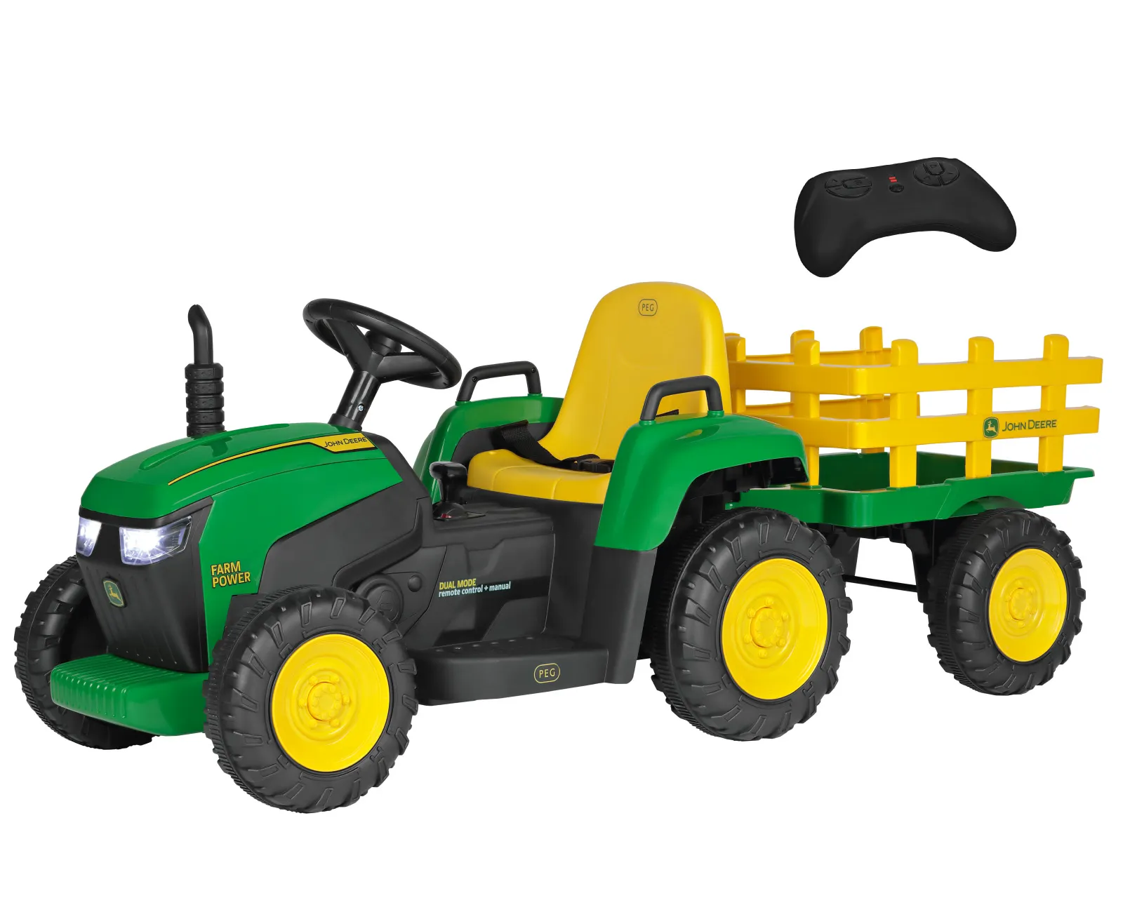 12V PEG PEREGO John Deere Farm Power Elektro Kindertraktor Mit 12v-peg-perego-john-deere-farm-power-elektro-kindertraktor-mit