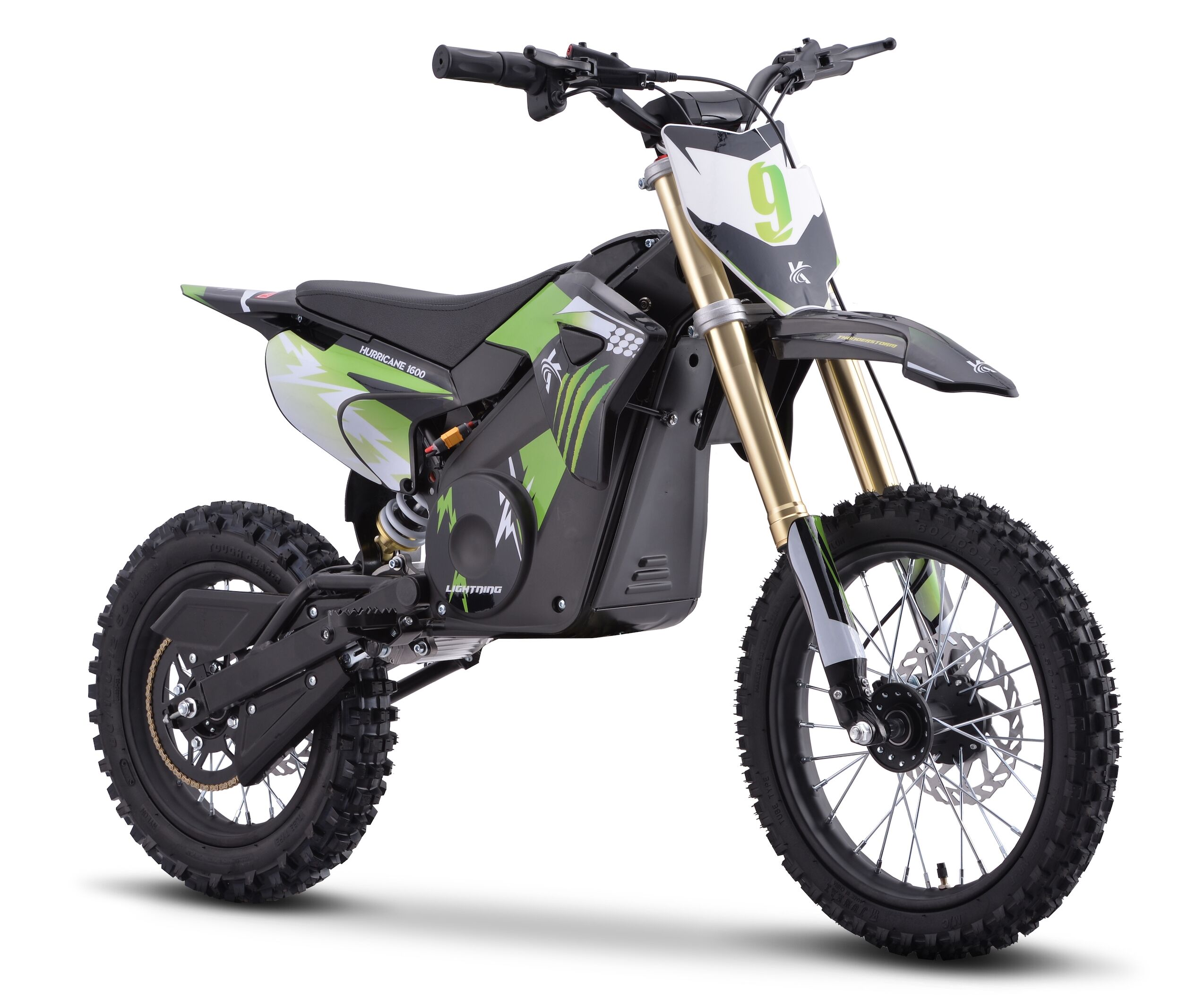 48V Elektro Kinder Moto Cross Dirt Bike HURRICANE 1600W grün